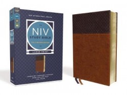 NIV Study Bible, Fully Revised Edition, Large Print, Leathersoft, Brown, Red Letter, Comfort Print