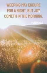 Funeral Bulletin: Joy Cometh (Package of 100) - Psalm 30:5 (Kjv)