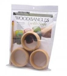 Wood Bangles with Style Kit - 3 Real Wood Bangles