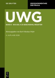 Großkommentare der Praxis §§ 8-20; § 23 GeschGehG; Register
