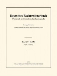 Deutsches Rechtswörterbuch : Wörterbuch der älteren deutschen Rechtssprache. Band XIV, Heft 5/6 - Subjekt – Taufzeuge
