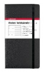 Wochen Notizkalender Black 2018 - Taschenplaner / Taschenkalender, 18 Monate, klein
