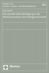 Die Vererbte Ohg-Beteiligung in Der Nachlassinsolvenz Der Erbengemeinschaft