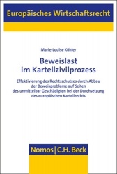 Beweislast Im Kartellzivilprozess - Effektivierung Des Rechtsschutzes Durch Abbau Der Beweisprobleme Auf Seiten Des Unmittelbar 