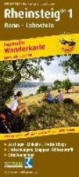 Wanderkarte Rheinsteig 1, Bonn - Lahnstein 1 : 25 000