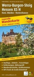 Wanderkarte Werra-Burgen-Steig Hessen X5 H, Hann. Münden - Nentershausen 1 : 25 000