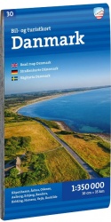 Bil- og turistkort Danmark 1:350 000 (taitettu kartta) = Road map Denmark : Strassenkarte Dänemark = Vägkarta Danmark