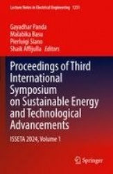 Proceedings of Third International Symposium on Sustainable Energy and Technological Advancements : ISSETA 2024, Volume 1