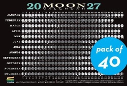 2027 Moon Calendar Card (40 pack) - Lunar Phases, Eclipses, and More!
