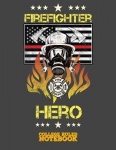 Firefighter Hero - Blank College Ruled Notebook and Diary for Firefighters - Grey
